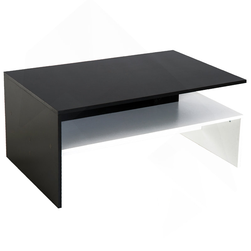 Modern Coffee Table,  2-tier Rectangular Center Table with Storage