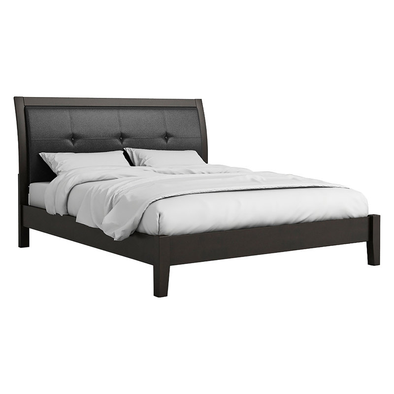 Aniylah Vegan Leather Sleigh Bed, Full