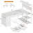 L Shaped Gaming Desk, 47.2" Reversible Small Computer Desk With 5 Drawers And Storage Shelves, Corner Gaming Desk With Led Lights And Power Outlet-1050588230