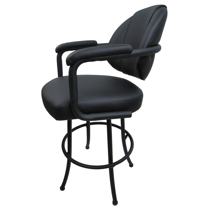 Mecos Swivel Upholstered Counter Stool, Counter Stool (26" Seat Height), Black, Black