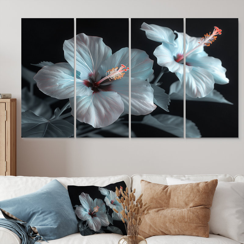 Roder - Hibiscus Wall Art Print Set, 28" H x 48" W