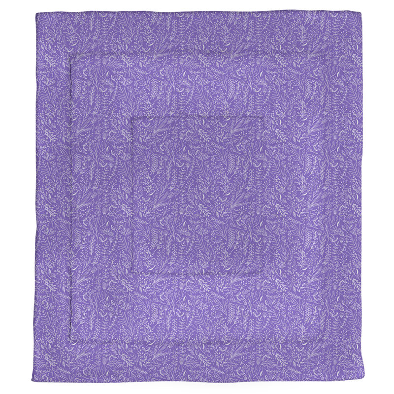 Édredon réversible en microfibre Dana Strider, Édredon simple TG, Motif floral mauve / blanc