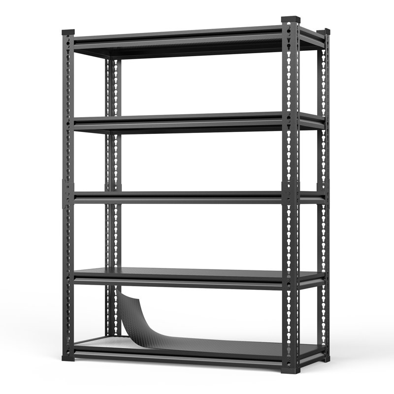 Étagère de rangement résistante réglable à 5 niveaux, étagères de rangement en métal pour sous-sol de l'entrepôt H 72 po x L 35,4 po x P 15,8 po