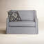 Chaise rembourrée Haley et 1/2 avec coussin, gris