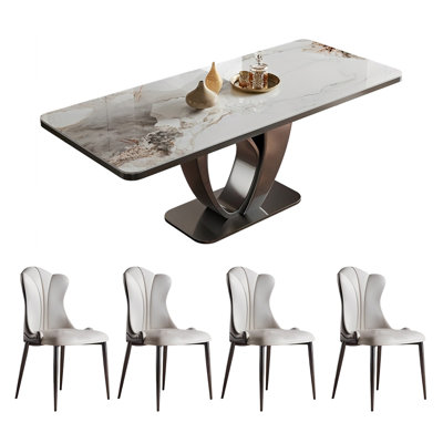 Ensemble de table et de chaises rectangulaires Home Rock