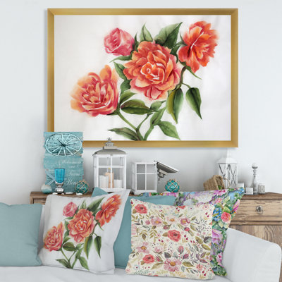 Orange Orange Roses - peinture sur toile