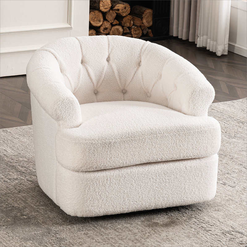 Chaise pivotante en tissu avec repose-pieds Teddy