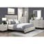 Table de chevet 2 tons moderne en chêne blanc et gris pour la chambre à coucher, glissière à roulement lisse, poignées noires, table de chevet contemporaine pré-assemblée, tiroirs, décor
