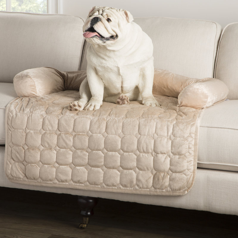 Delilah PETMAKER Couch Cover for Dogs - Pet Furniture Protector with Memory Foam Neck Bolster, Quilted Fabric, and Water-Resistant Base Layer