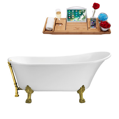 66.9'' x 31.5'' Soaking Acrylic Bathtub