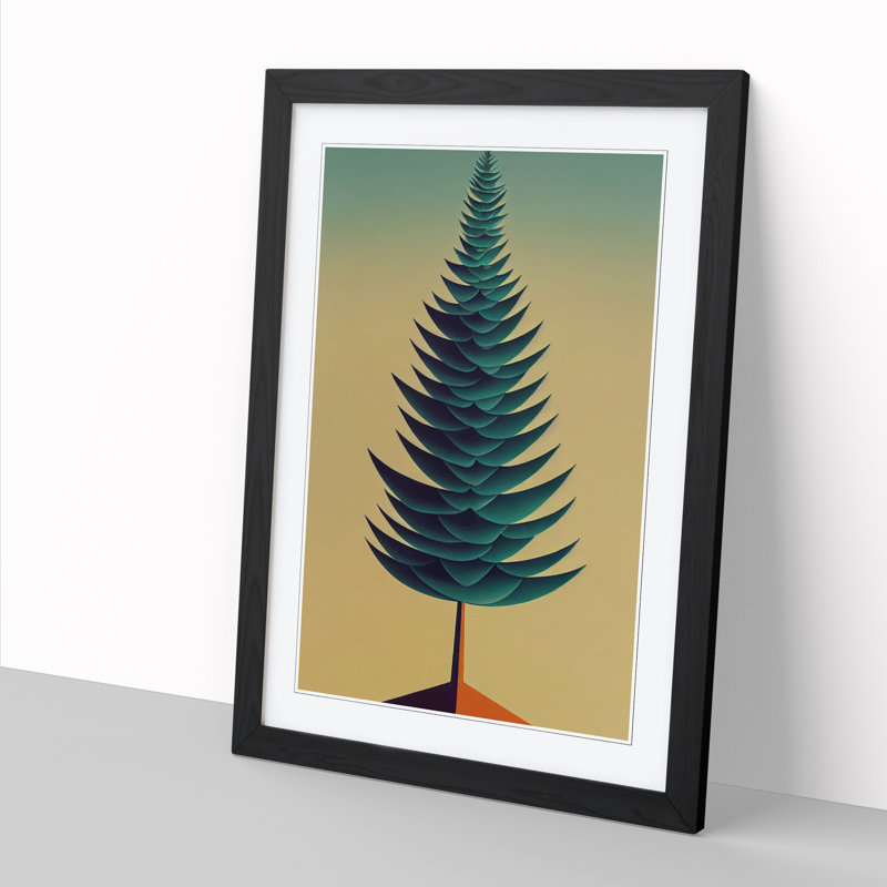 FRM-V0523-1859X Pine Tree Solo - Picture Frame Print, Black, 46cm H x 34cm W x 2cm D