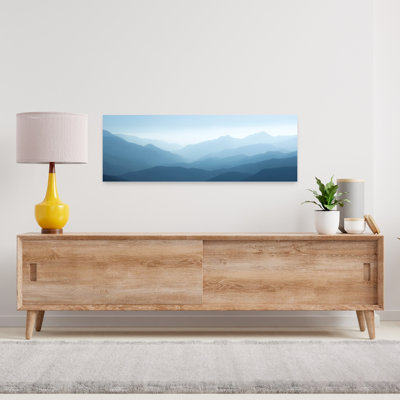 Misty Blue Mountains Abstract Contemporary Landscape Mountain Wall Art