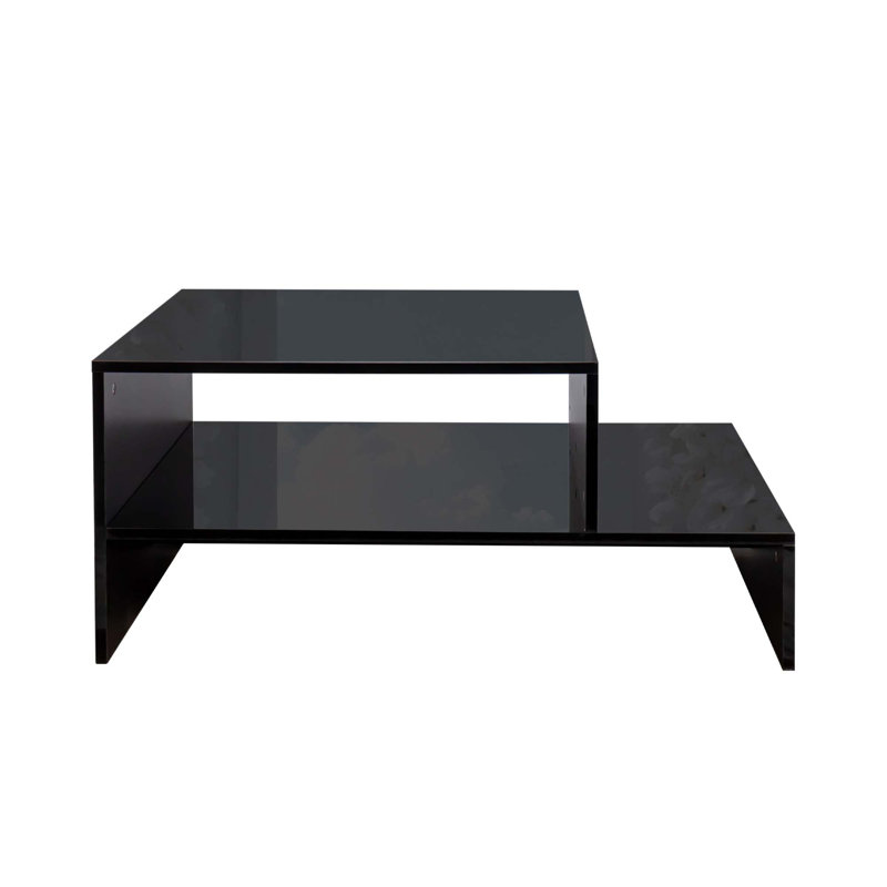 Coffee table with unique architectural shape, Black