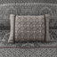 Ensemble de courtepointe 6 pièces double / grand 6 pièces jacquard avec coussins décoratifs, gris-126254134