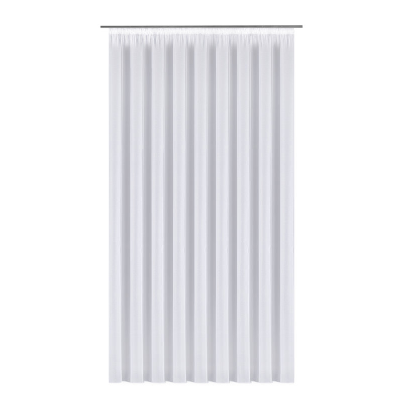 Burr Polyester Semi Sheer Pinch Pleat Curtain Panel, Width 900 x Drop 225 cm