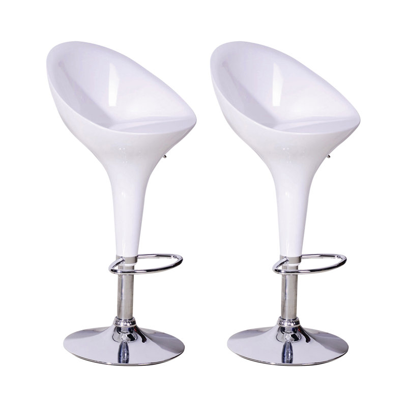 Huston Swivel Adjustable Height Counter Stool with Metal Frame, Chrome/Black