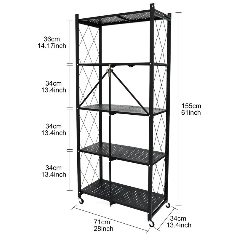 5 Tier Folding Storage Shelf