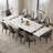 8-Piece Dining Set Featuring A 78.7"-110.2" Extendable Sintered Stone Dining Table And 8 Faux Leather Dining Chairs-34147128