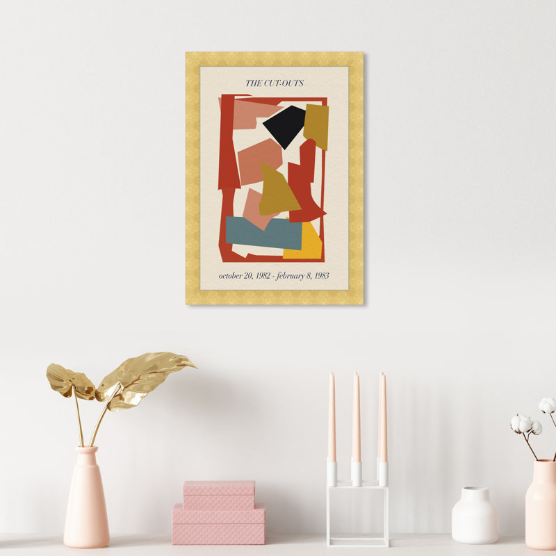 «Abstract Colorful Collage» par - cadre photo imprimé, Or, H 17 po x l 12 po