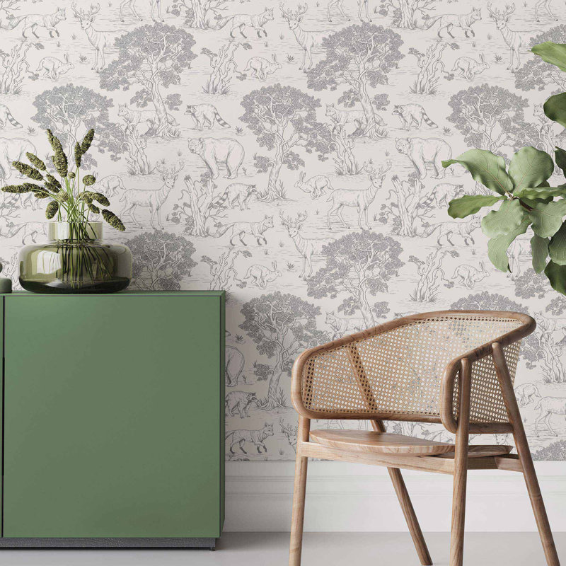 Carreau de papier peint adhésif 24 po Forest, L 48 po x l 24 po