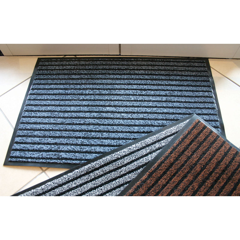 Markowitz Non-Slip Indoor Doormat, Rectangle 60 x 90cm, Black/Blue