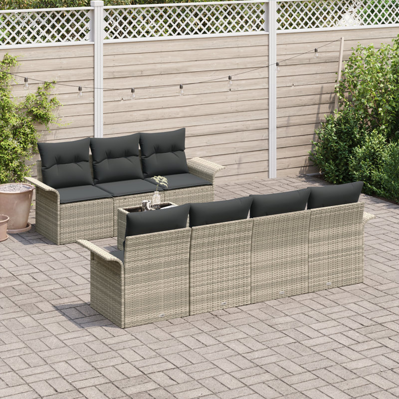 251cm Wide Patio Sofa with Cushions