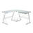 L-Shaped Glass Top Metal Base Computer Desk-1771232077