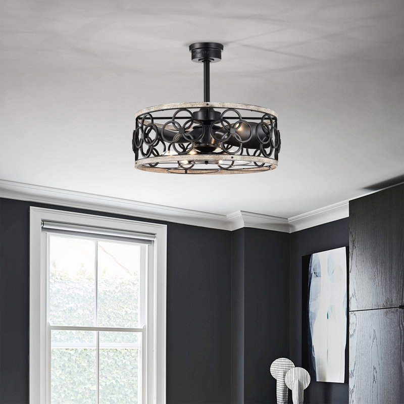 Luo 25 Inch Matte Black Finish Ceiling Fan With Remote