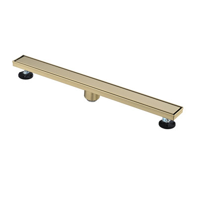 28 Inch Linear Shower Drain With Removable Cover, 304 Stainless Steel Shower Floor Drain With Hair Strainer And Leveling Feet