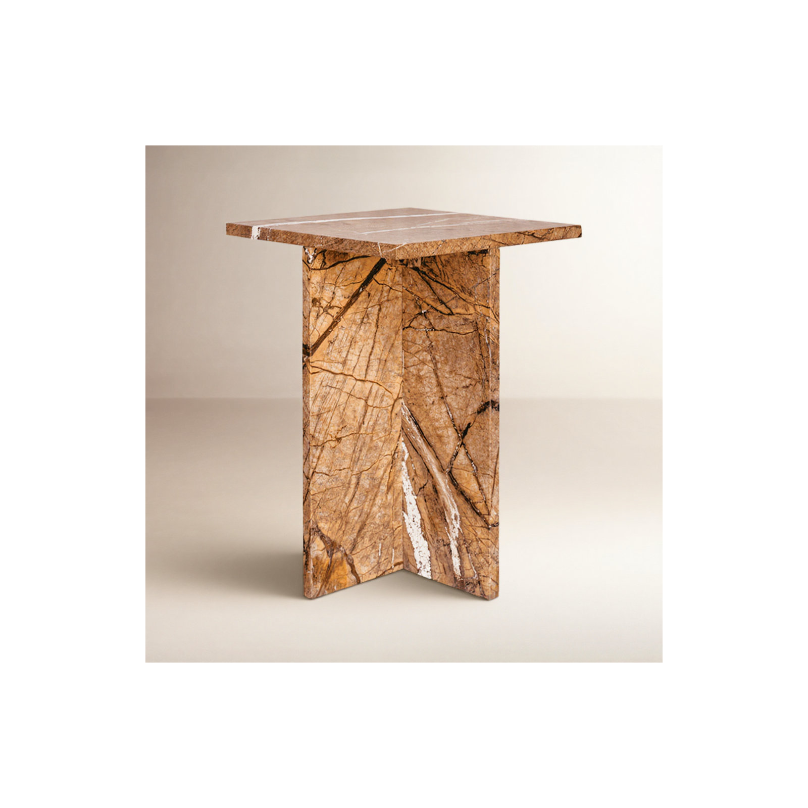 Rience End Table, Gold Marble