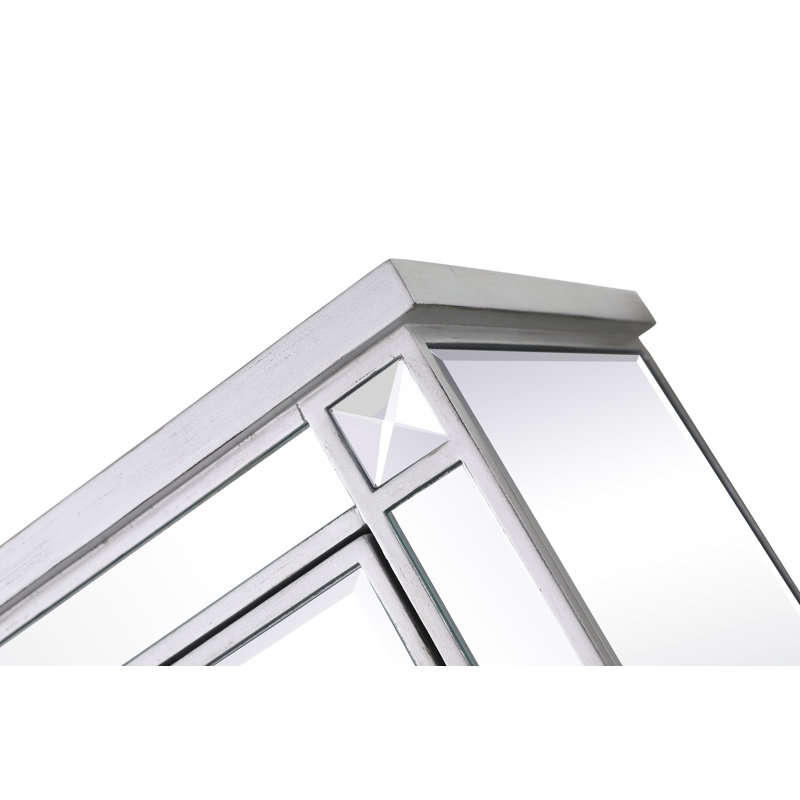 Armoire d'appoint à miroir 2 portes SPARKS, Argent argent