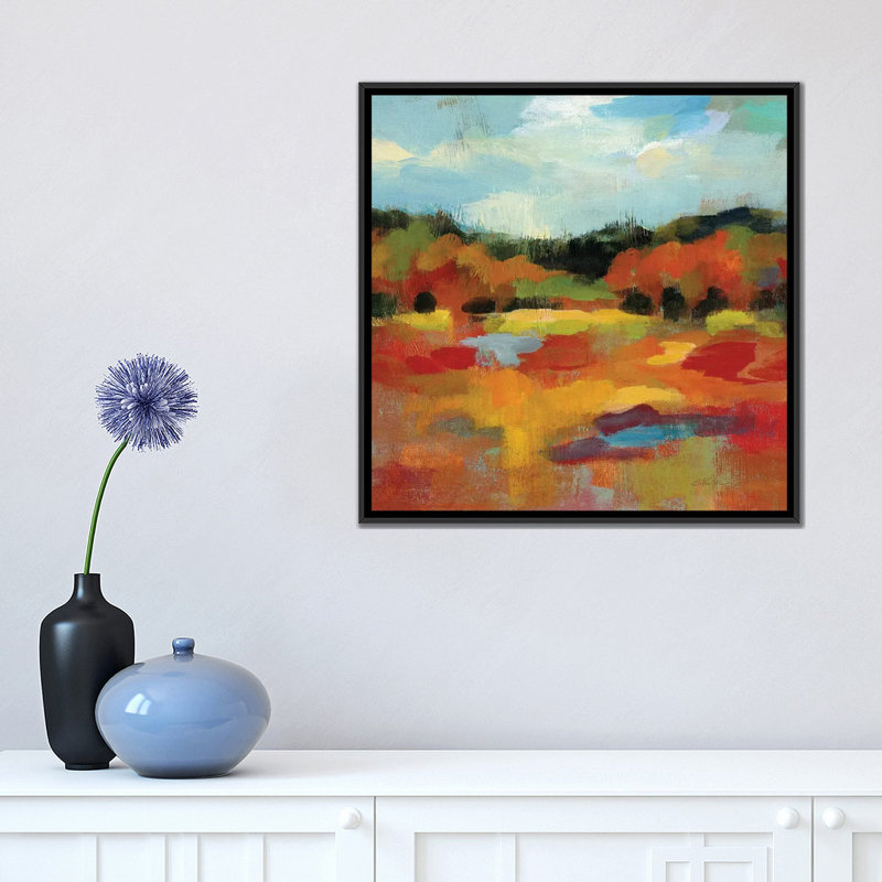 «August Moment I», impression sur toile tendue, H 18 po x l 18 po x P 1,5 po, Toile avec cadre noir, Pas de tapis