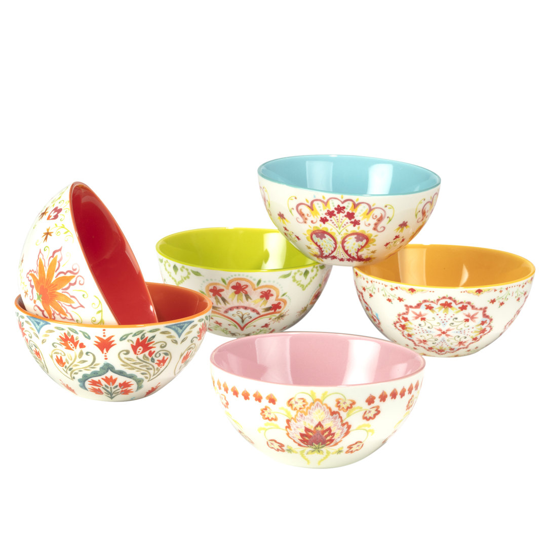 Certified International Francesca Set Of 6 All Purpose Bowl 4.75" 6 Asst Certified International