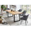 Seraphine Oak Solid Wood Top Metal Base Dining Table-187841108