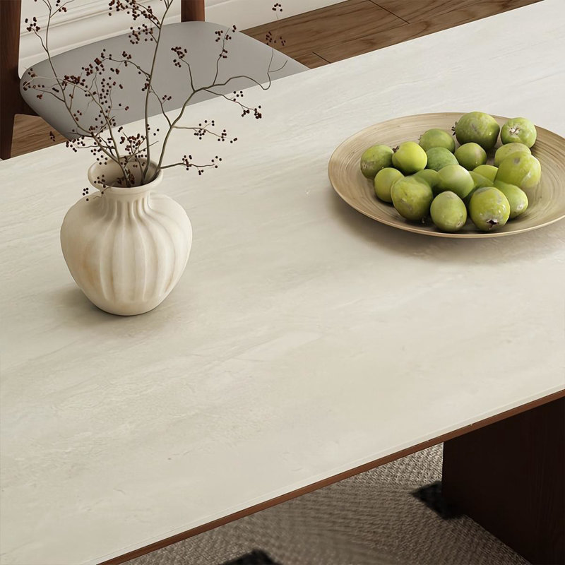 Modern Rectangular Rock Slab Dining Table Sets, 29.5"H x 55.1"L x 31.5"W