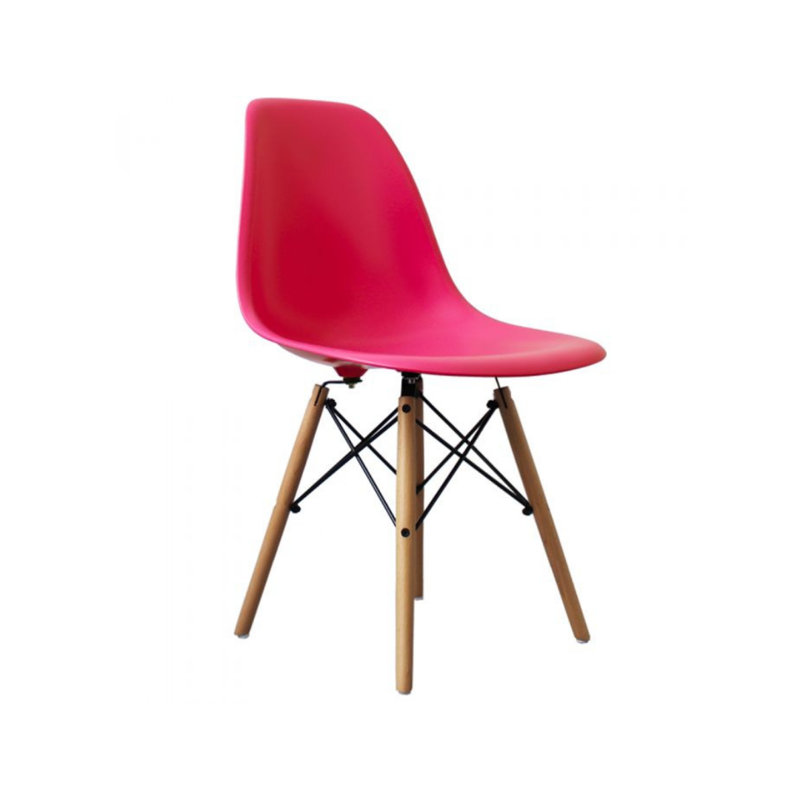 19'' H Side Chair, Pink, Natural
