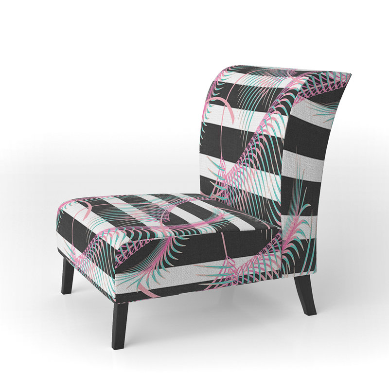 Fauteuil de chambre en velours rose et noir