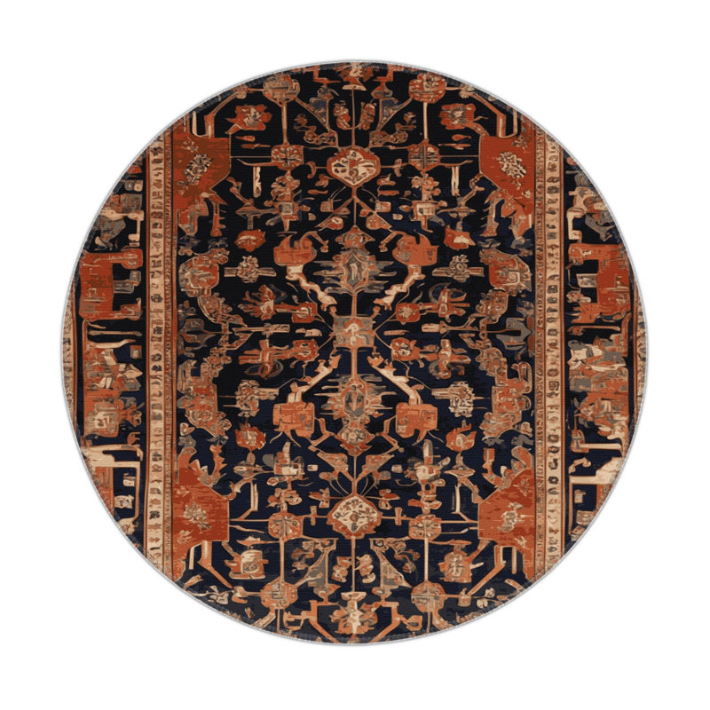 Tapis d'intérieur et d'extérieur brun Persian