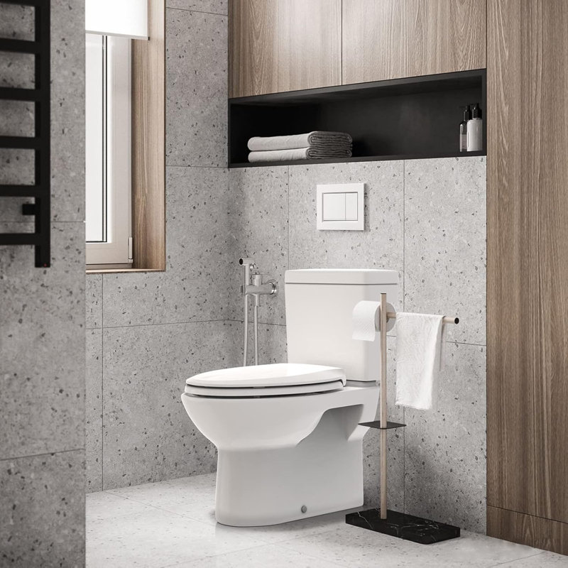 Siège de toilette rond à fermeture en douceur avec siège d'entraînement amovible, charnières à dégagement rapide pour un nettoyage facile, conception à fermeture lente et antidérapante, installation facile