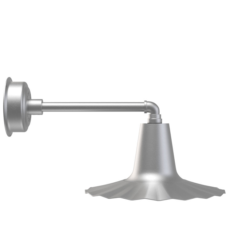 Luminaire de grange d’extérieur à del intégrés 1 ampoule Iris, H 7,5 po x l 16 po x P 16 po, Argent galvanisé