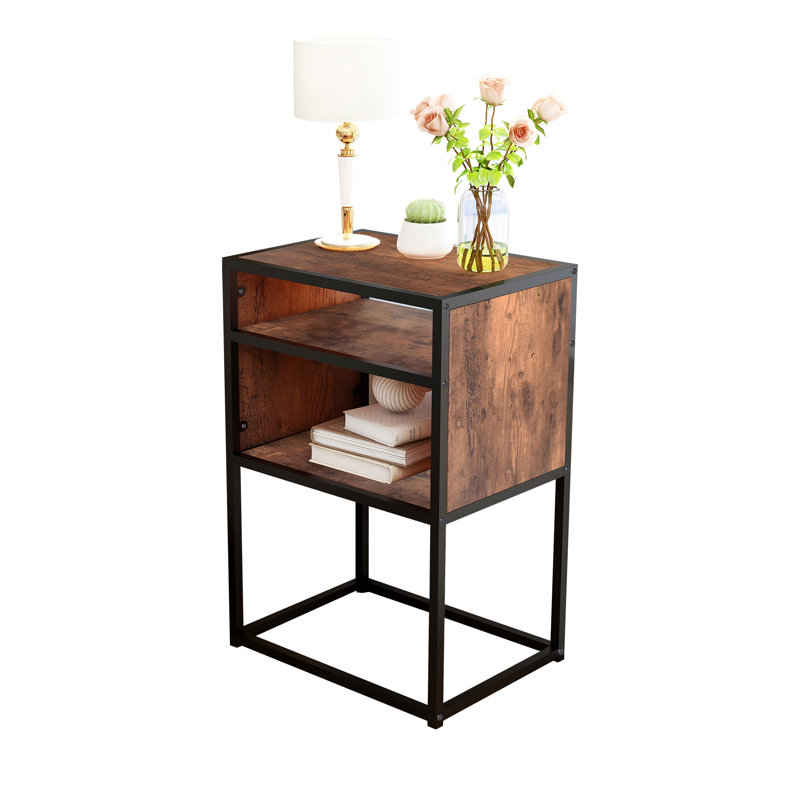 Aven 21.26'' W Nightstand, Black/Brown