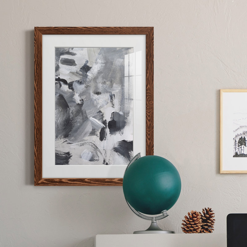 «Black and White Mix II» - Peinture encadrée, Érable, H 20 po x l 17 po x P 1 po