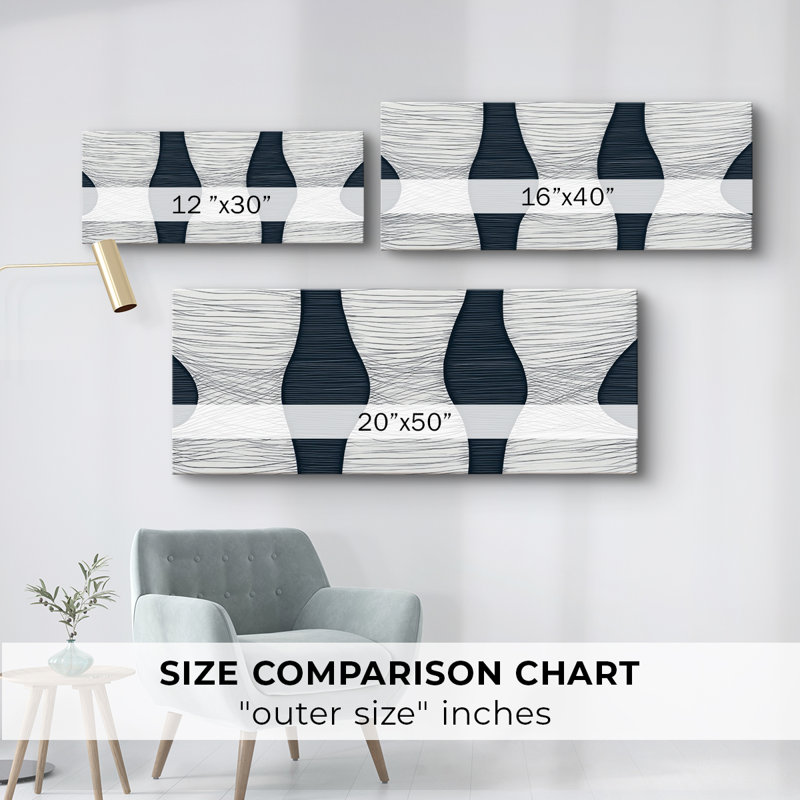Toile tendue avec châssis abstrait # 8, H 12 po x l 30 po