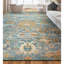 Hand Knotted Wool Abstract Area Rug in Blue/Orange/Gray-904616524