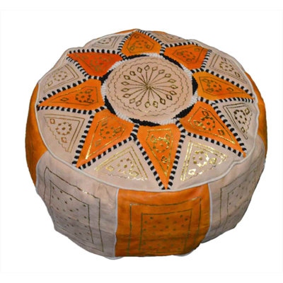 Atkinson Leather Pouf