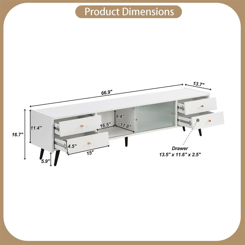 Crédence de rangement 66,9 W, Blanc / noir