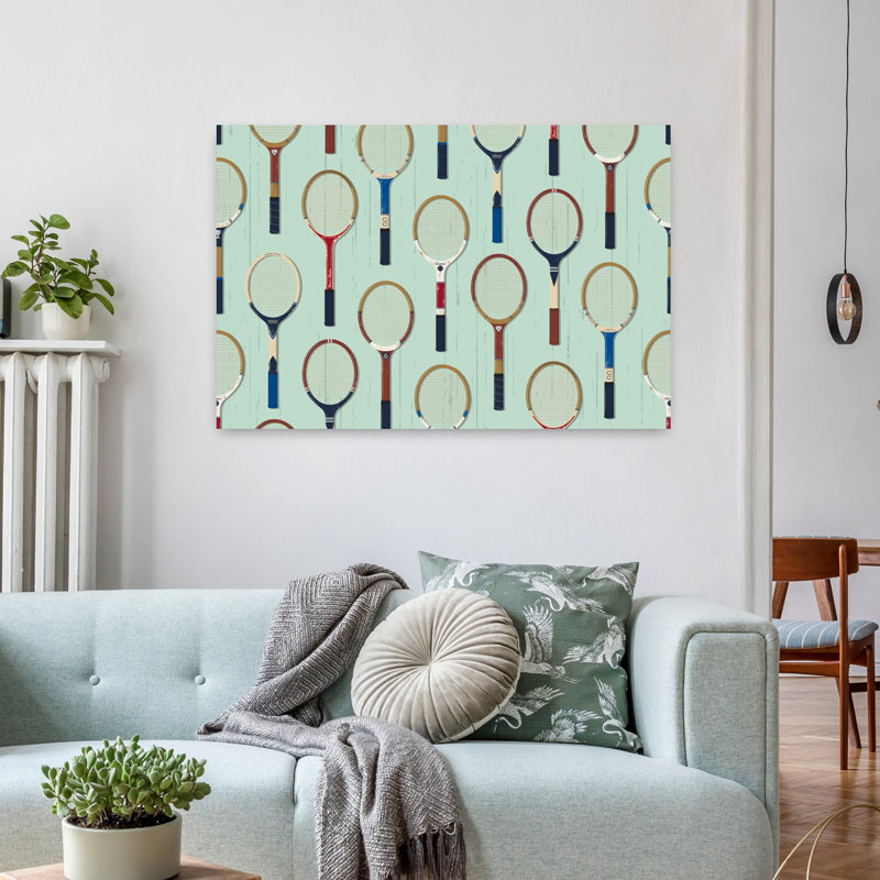 Art contemporain rétro, art mural rétro, Vert, H 24 po x l 36 po
