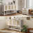 Sideboard Buffet Cabinet With Storage, Boho Credenza Storage Cabinet With 4 Doors And Adjustable Shelf, Wood Coffee Bar Console Cabinet Buffet Table For Kitchen, Dinning Room, Entryway