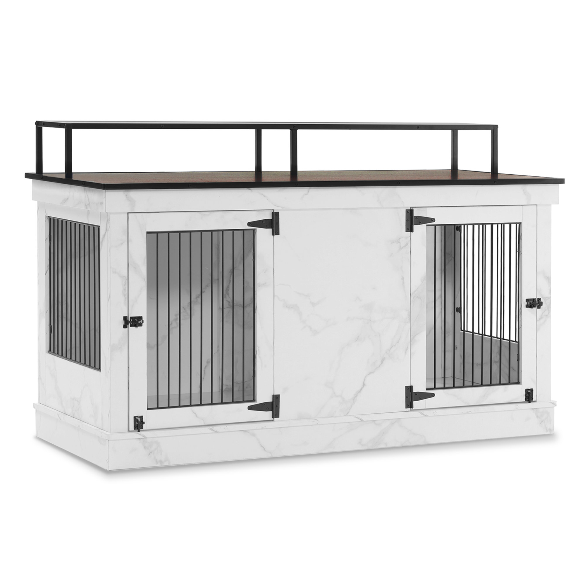 Tucker Murphy Pet™ Large Dog Crate Furniture TV Stand, Wooden Dog Kennel  With Double Doors, Indoor Furniture Style Dog Crate House End Table,  1861(Light Grey) - Wayfair Canada