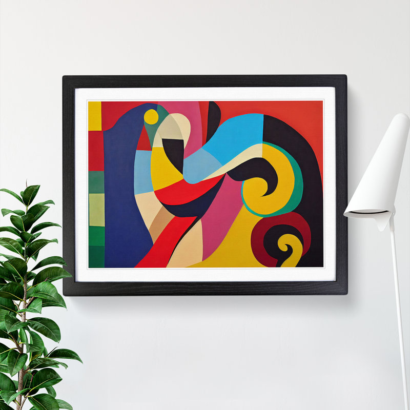 Intriguing Modern Abstract - Framed Print, Black, 46cm H x 64cm W x 2cm D